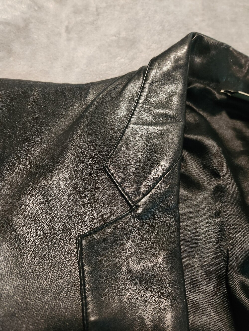 Men's Black Leather Vintage Blazer Jacket - Picture 11 of 13